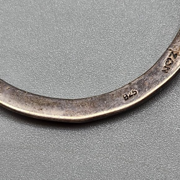 Sterling Silver Open Circle Marcasite Necklace 925 Italy Z2N Infinity/Eternity - Picture 8 of 10